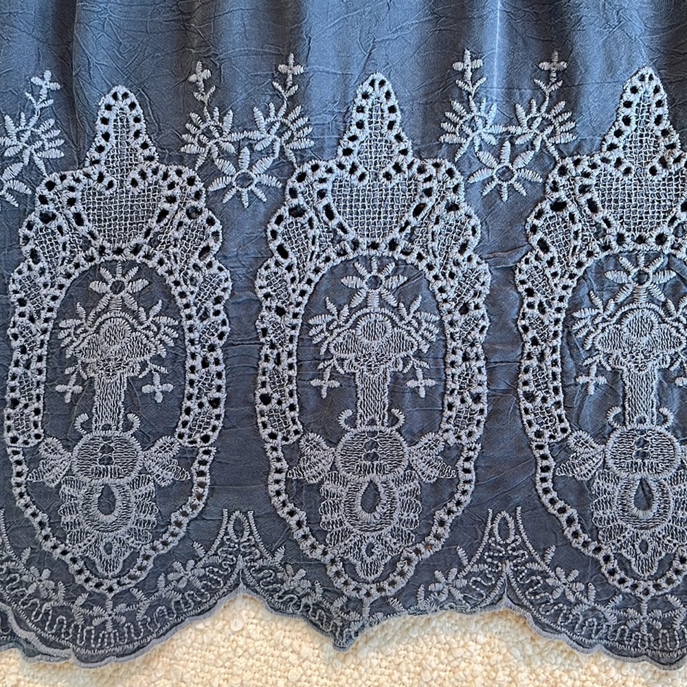 Johnny Was Cupra rayon lace blouse XS Denim color - Picture 6 of 8